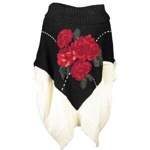 Blugirl Floral Knit Poncho Women White Sweaters